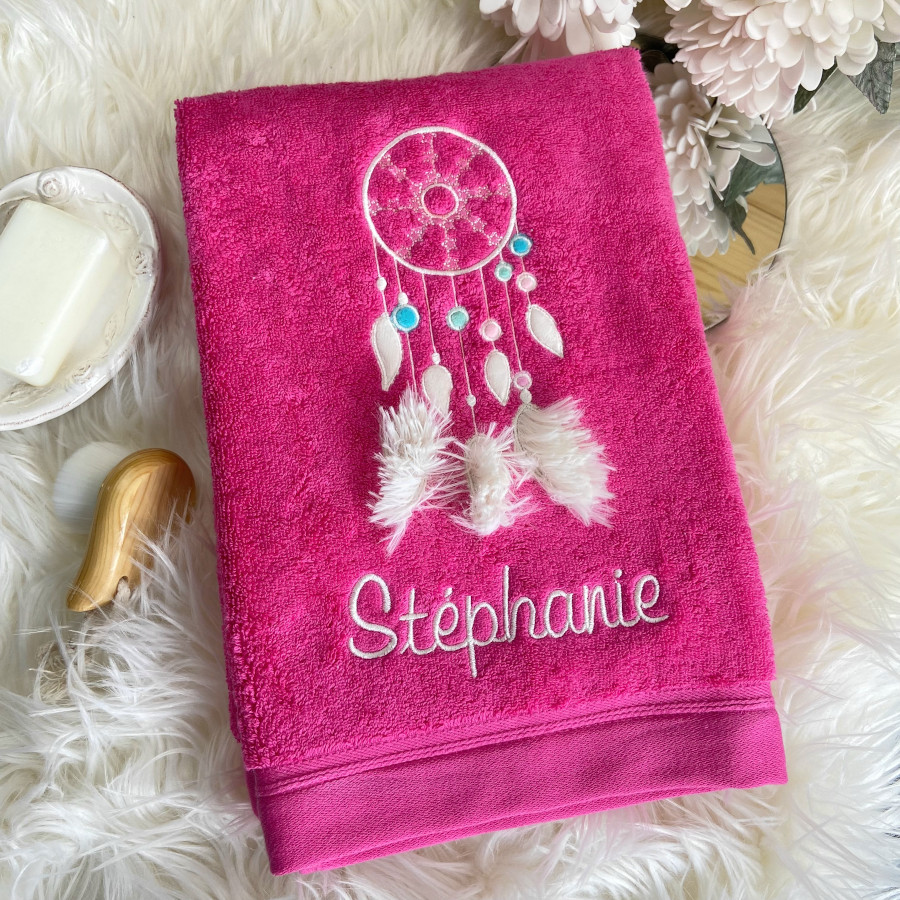attrape reves serviette brodée