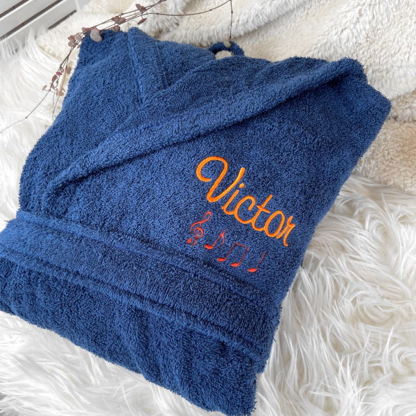 peignoir capuche broderies notes de musique peignoir capuche broderies notes de musique