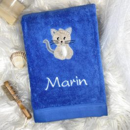 Serviette chat mignon personnalisée
