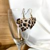 boucles oreilles coeur motif léopard
