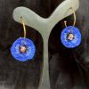 coquelicots bleu en boucles d'oreilles
